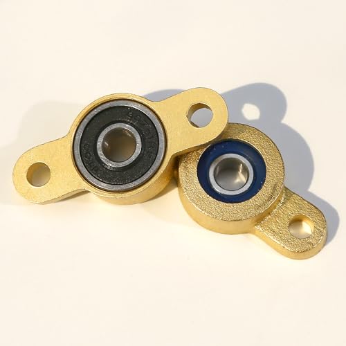 2 Pack Pillow Block Bearing for 6.35mm Diameter Shaft, 1/4 in Bore, 2-Bolt Flange, Self Aligning Housing, Locking Style Flange Pillow Block Bearing