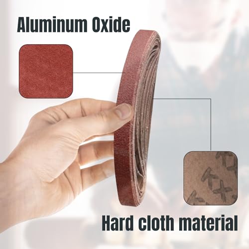 POWERTEC 1/2 x 18 Inch Sanding Belts, 20PK, 150 Grit Aluminum Oxide Belt Sander Sanding Belt for Air File Belt Sander, Woodworking, Metal Polishing (401815) - size: 150 Grit, 20PK