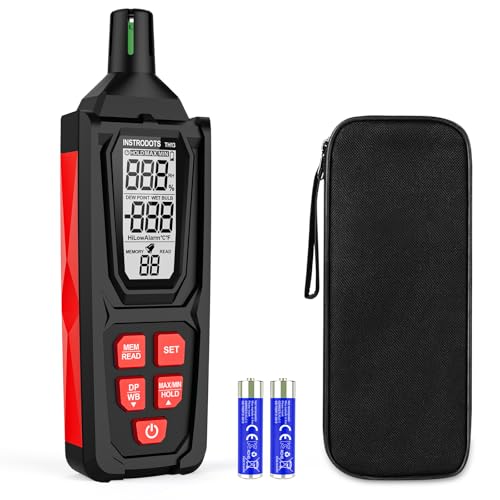 Hygrometer Thermometer with Dew Point & Wet Bulb, TH13 - color: Red, size: TH13