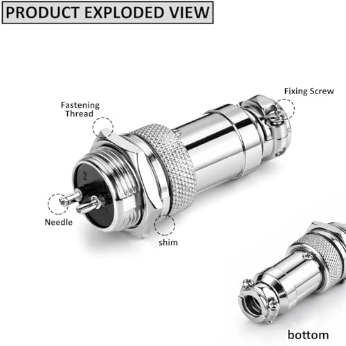 Clyxgs 2-Core Aviation Plug Connector Male Female 16mm Panel Mount Metal Wire Adapter 10PCS - style: GX16-2-10