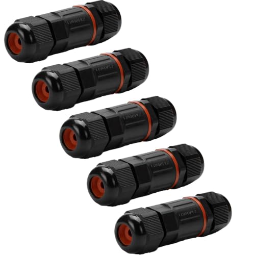 Electrical Junction Box IP68 Waterproof 3 Way Cable Connector Wire Range 3-10MM, 6-11MM, External Coupler for 0.5-2.5MM Electric Power Cord Boxes for Indoor Underground (5PCS) - size: 5PCS