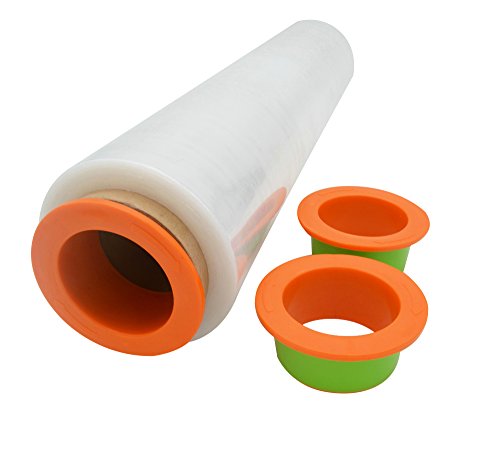 ELFJOY Stretch Film Dispenser Stretch Wrap Holder for 3"Core Orange 1Pairs - color: Orange
