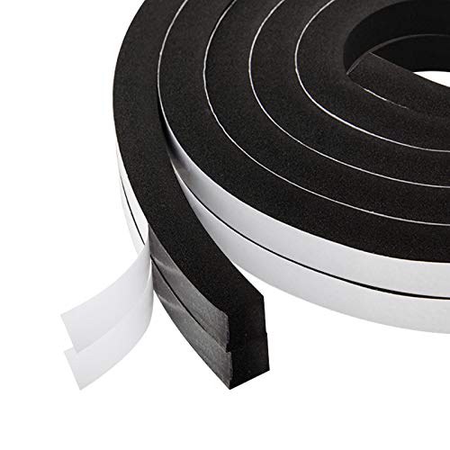 Closed Cell Foam Weather Strip, 1/2 Inch x 1/2 Inch, Window Insulation Rubber Seal, 13 Feet (2 Rolls x 6.5ft) - size: 1/2in * 1/2in * 13FT