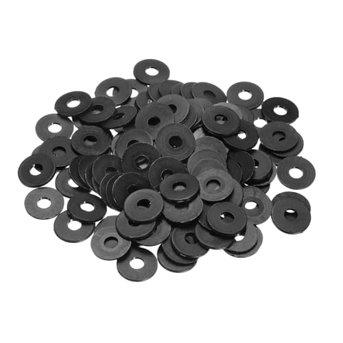 PATIKIL 125 Pcs Nylon Flat Washer M4 4mm ID 12mm OD 1mm THK Black - color: Black, size: 4mm x 12mm x 1mm