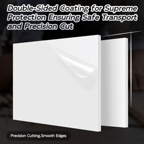 HDPE Sheet 1/2" Thick - 24"x36" HDPE Plastic Sheet, White Plastic Sheet for Crafts, DIY Projects, and Industrial Use - size: 24" x 36"