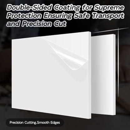 HDPE Sheet 1/2" Thick - 24"x36" HDPE Plastic Sheet, White Plastic Sheet for Crafts, DIY Projects, and Industrial Use - size: 24" x 36"