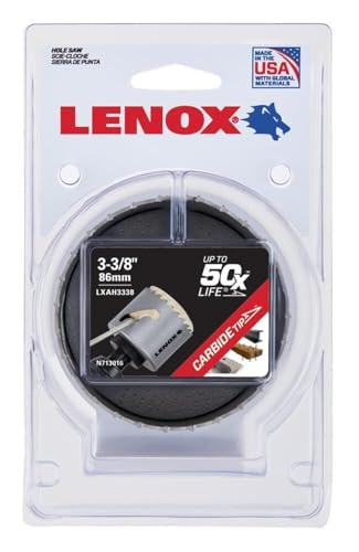 Lenox Hole Saw Carbide Tipped 3 3/8In 86Mm - style: 3 3/8-Inch (86 mm)