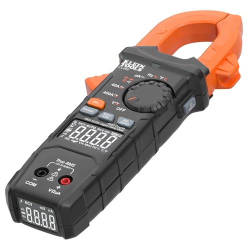 Klein Tools CL490 AC/DC Digital Clamp Meter with TRMS, Dual Display, Auto-Ranging, Current, Voltage, Resistance, Continuity, NCVT Detection, and Reverse Contrast LCD - size: Dual Display