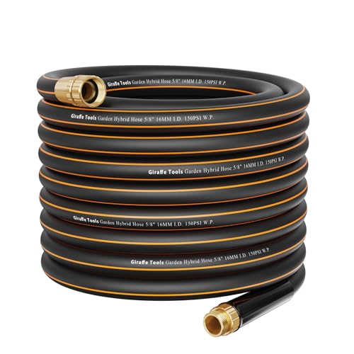 Giraffe Tools Garden Hose 75ft x 5/8", Water Hose Heavy Duty, Lightweight, Flexible Hybrid Hose, Male to Female Fittings - size: 75FT Male Female