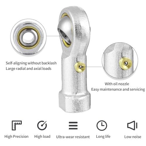2Pcs PHSB4 Rod End Bearing 1/4 inch Bore Pre-Lubricated 1/4-28 Female Thread Right Hand Heim Joint with Jam Nuts - size: 1/4, style: Right Hand