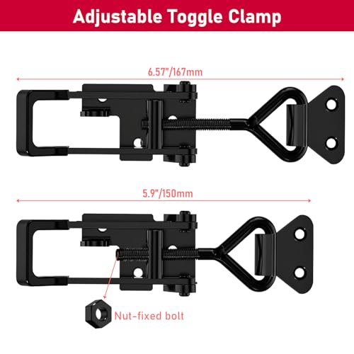 4 Pack Heavy Duty Toggle Clamp Latch 4003 Style - 1320Lbs Capacity Adjustable Quick Release Hasp Clamps - size: 4003-4pcs