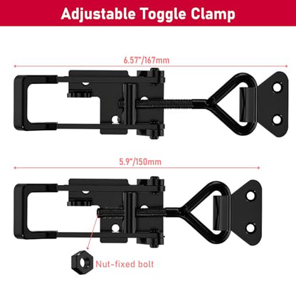 4 Pack Heavy Duty Toggle Clamp Latch 4003 Style - 1320Lbs Capacity Adjustable Quick Release Hasp Clamps - size: 4003-4pcs