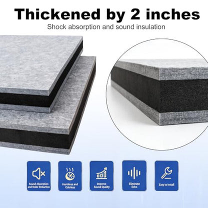 Studio Monitor Speaker Noise Isolation Pads 3-Layer Acoustic Stand Riser Foam Subwoofer Isolation Pad Audio Vibration Platform Stabilizer (Grey-Large - for 8-10 inches) - size: Grey-Large - for 8-10 inches
