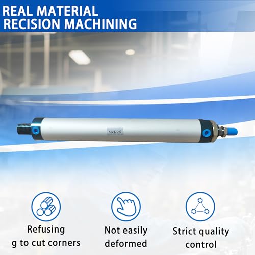 CG WEITENG Pneumatic Mini Pneumatic Cylinder MAL Single Rod Aluminum Double Acting Pneumatic Cylinder 32mm Bore 200mm Stroke(MAL32x200) - color: MAL-32 mm, size: 200 mm