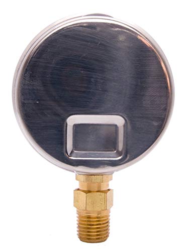 2-1/2" Oil Filled Pressure Gauge, Stainless Steel Case, 0-100 PSI, 1/4" NPT - size: [0-100 PSI]
