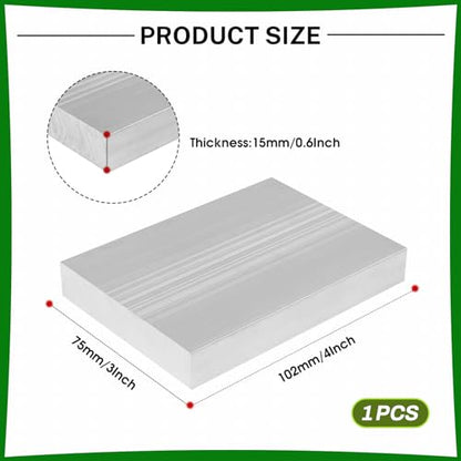 6061 Aluminum Flat Bar, 0.6" Thickness X 3" Width X 4" Length Aluminum Flat Plate, Aluminum Bar for Crafting, Industrial Building - size: 0.6" X 3" X 4"