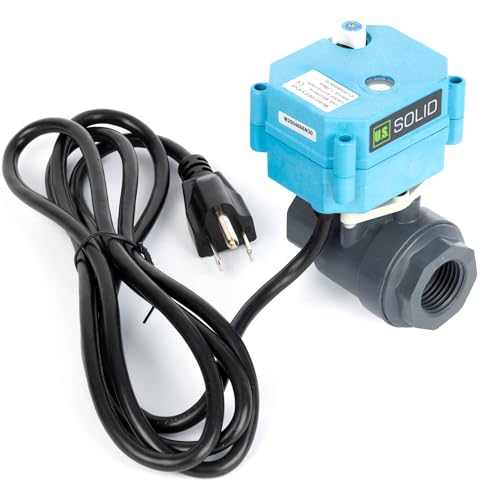 U.S. Solid 3/4" UPVC Motorized Ball Valve - Plastic Electrical Ball Valve, 2 Wire Auto Return, AC 110~230V, Normally Closed - size: 3/4 inch, style: PPO(IP 67)