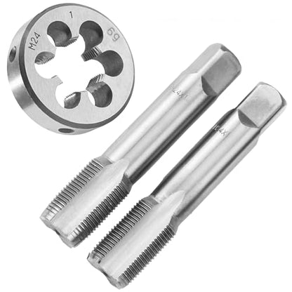M24X1 Hand Tap and Round Die Set Right Hand - size: M24X1.0
