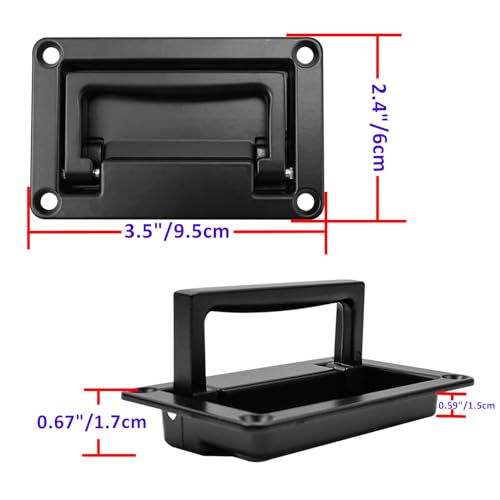 Bitray Recessed Pull Handles 3.5"/95mm Hatches Pull Handle for Boat, Black - color: Black, size: 3.5" x 2.4"