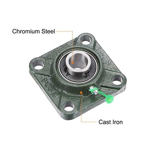 uxcell UCF204 Flange Block Bearings 20mm Bore Cast Iron Bearing Unit Set - size: 20mm