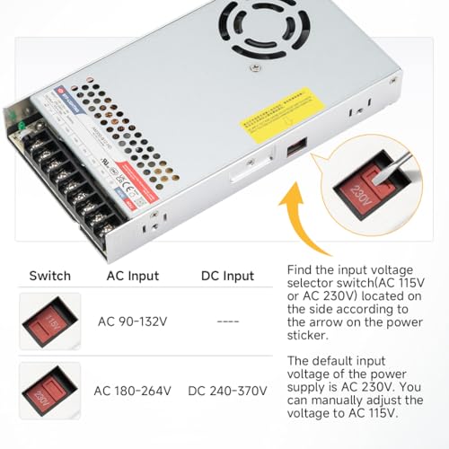 BTF-LIGHTING Power Supply DC12V 350W UL Recognized Component for LED Strip - size: 12V350W