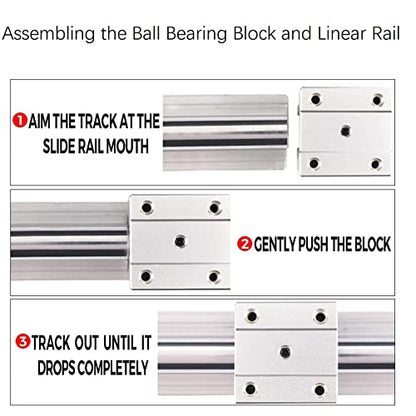 SBR20LUU Bearing Blocks, 2Pcs 20mm Open Long Sliding Ball Bearing Block for SBR20 Linear Motion Shaft Guides Slide Rails as CNC Linear Rail Kit - size: SBR20UU, style: Long slider