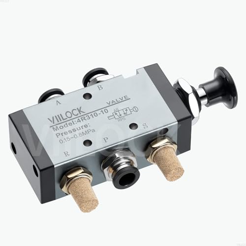 4R310-10 Push Pull Valve 5/2 Way 3/8"NPT Air Valve for Cylinder - size: 3/8"NPT, style: 5 way 2 position