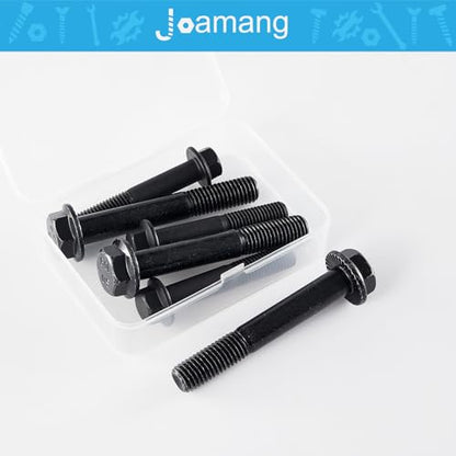 M10 x 55mm 10Pcs Flanged Hex Head Bolts, M10 x 1.5 Bolts, Flange Hexagon Head Screws, 10.9 Grade Alloy Steel, Black Oxide Finish, Metric Machine Threaded, Half Thread - size: M10 x 55mm(6PCS)