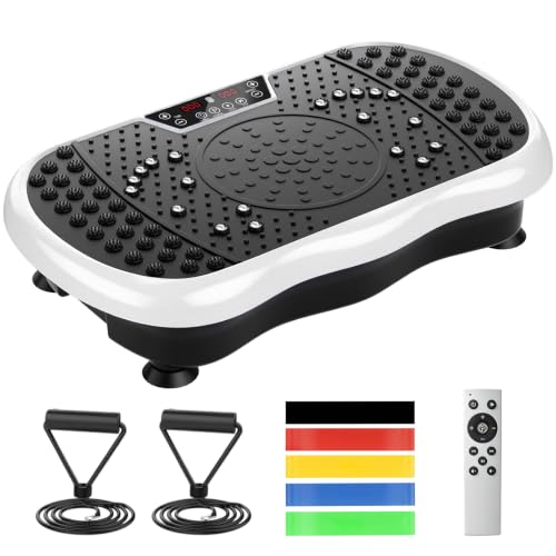 Vibration Plate Exercise Machine with 200 Speeds & 10 Presets - color: White