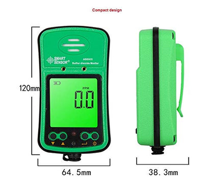 Portable SO2 Gas Monitor Tester 0~20ppm Digital LCD Display Rechargeable Li-Battery Powered Alarm Handheld Sulfur Dioxide Gas Detector Analyzer Sensor