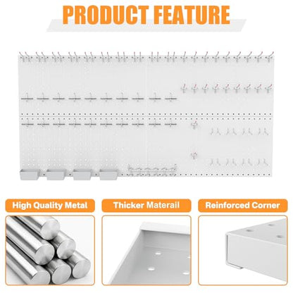 TORACK Garage Tools Organizer Boards Kit with Hooks, Grey - color: Gray