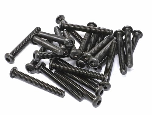 iexcell 25 Pcs 1/4-20 x 2 Alloy Steel 10.9 Grade Hex Socket Button Head Cap Screws Bolts Kit, Black Oxide Finish - size: 1/4-20 x 2"