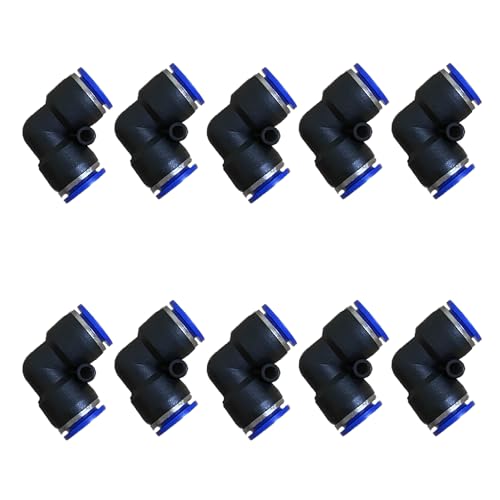 6mm Od Air Line Elbow Union, Push To Connect Air Fittings, Push Elbow Push Air Fitting (10 Pack) - size: 0.236", style: Elbows Union