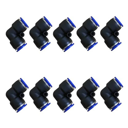 6mm Od Air Line Elbow Union, Push To Connect Air Fittings, Push Elbow Push Air Fitting (10 Pack) - size: 0.236", style: Elbows Union