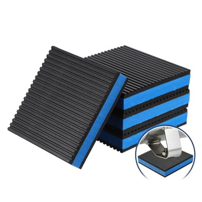 HARFINGTON 4Pcs Rubber Anti-Vibration Pads 4" x 4" x 7/8" Heavy Duty EVA Vibration Isolation Mats for HVAC Washers Compressors Treadmills Air Conditioner - size: 4"