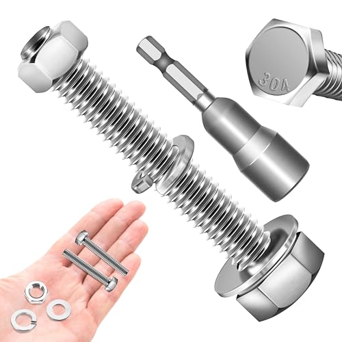(12 Sets) 5/16-18 x 2", 5/16 Bolt Hex Head Screws Nuts and Bolts Kit with 5/16 Stainless Steel, Nuts Bolts Washers Assortment, Fully Threaded by Marysino - color: (Silver)-5/16, size: 2"