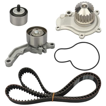 IRONTEK Timing Belt Kit w/Water Pump for 2003-07 for Dodge Caravan, 2003-05 Stratus; 2002-05 for Jeep Liberty, 2003 for Chrysler Voyager, 2003-09 PT Cruiser, 2004-06 Sebring; TBK265AWP 95265K4 TCK265A - size: TCK265A