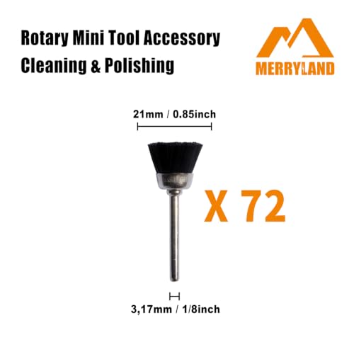 Merryland 72 Pack Nylon Brush Cup Brush for Dremel Mini Brush - size: Cup Brush