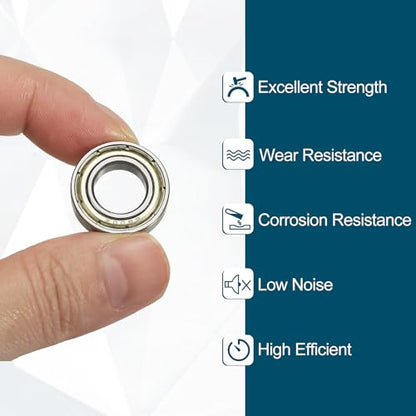 uxcell 10Pcs 6800ZZ Deep Groove Ball Bearings, 10x19x5mm Chrome Steel - size: 6800ZZ (10x19x5mm)