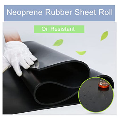 Nisorpa Neoprene Rubber Sheet Roll 3.3x9.8 ft 1/8'' Thick Rubber Roll - size: 3.3 x 9.8 FT