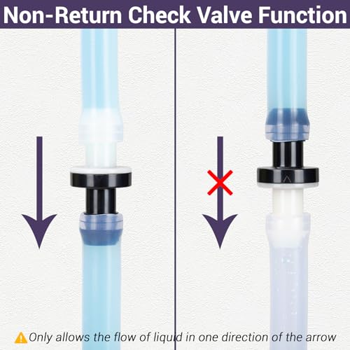 3/8" (10mm) One Way Inline Check Valve Plug-in Barb Non Return Valve ABS Plastic Water Air Systems Stop Check Valve for Liquids 6PCS - size: 3/8inch