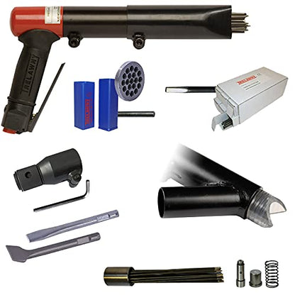 CS Unitec | 2BPG Needle and Chisel Scaler with Vacuum Shroud Pro Kit | 19 Needle Air Chisel | Professional Grade 3000 BPM Pistol Grip | Air Power 5.5 CFM - 199.3121 VS Pro Kit - style: 2BPG VS Pro kit