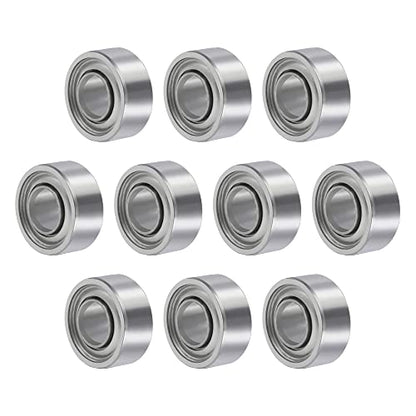 R133ZZ 10 PCS Miniature Deep Groove Ball Bearing ID 3/32"×OD 3/16"×Width 3/32" Double Metal Shielded Ball Bearing Chrome Steel P0 Z2 Bearing for Industrial Machine,Power Tools - size: R133ZZ Size 2.4×4.8×2.4mm