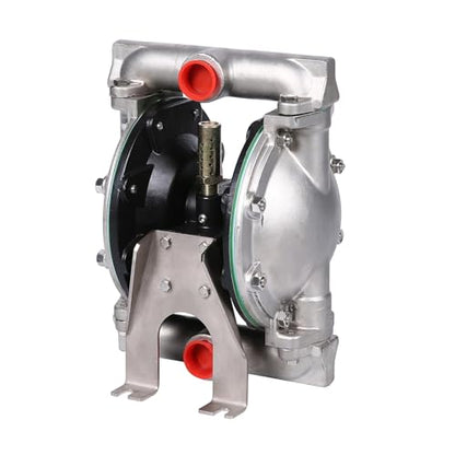 Air Operated Double Diaphragm Pump 1 inch Inlet/Outlet Pneumatic Waste Oil Transfer Pump for Chemical DN25 35GPM Dual Diaphram Teflon by Aluminum alloy 115 PSI (QBY4-25 SS+PTFE 35GPM)