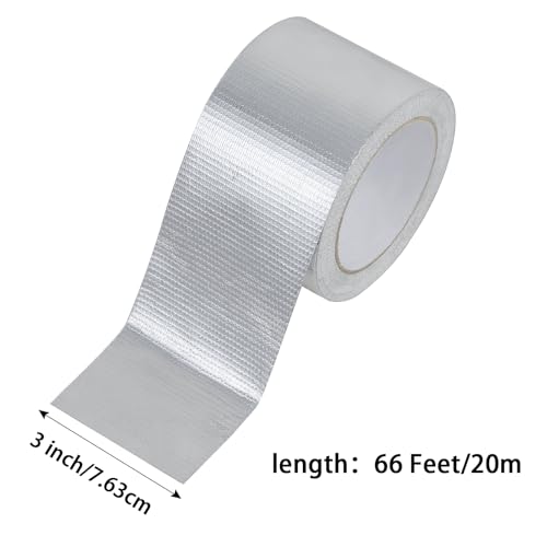 Aluminum Foil Duct Tape, High-Temp Seal for HVAC - 3" x 22Yds - size: 3 Inch X 66 Feet