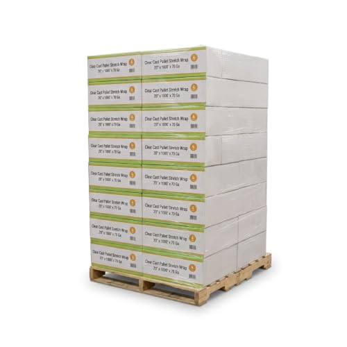 PSBM Stretch Wrap with Handles, 288 Rolls 20 Inch x 1000 Feet 70 Gauge Heavy Duty Clear Plastic Wrap Industrial Strength Shrink Film for Moving, Packing & Shipping - size: 288 Pack, style: 70 Gauge