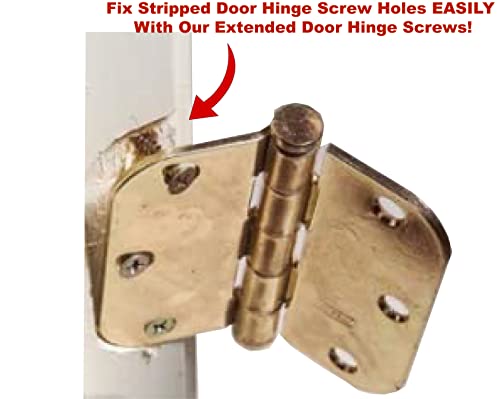 Door Hinge Screws #9 x 3 in - Steel, 24 Pack (Silver) - color: Silver