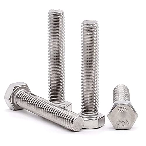7/16-14 x 3" (6 pcs) Stainless Steel Hex Head Screws Bolts (3/8" to 6" Available), 18/8 Stainless Steel 304, Fully Threaded, Machine Coarse Thread, No Coating, Plain Finish - size: 7/16-14 x 3"