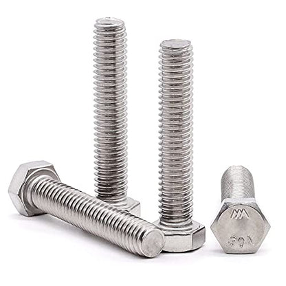 1/2-13 x 1-1/2" (6 pcs) Stainless Steel Hex Head Screws Bolts (3/8" to 6" Available), 18/8 Stainless Steel 304, Fully Threaded, Machine Coarse Thread, No Coating, Plain Finish - size: 1/2-13 x 1-1/2"