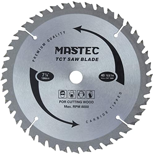 7-1/4 Inch Circular Saw Blade with 40T ATB Anti Kickback Feature for Wood and 5/8-Inch DMK Arbor - size: 7-1/4 Inch 40T
